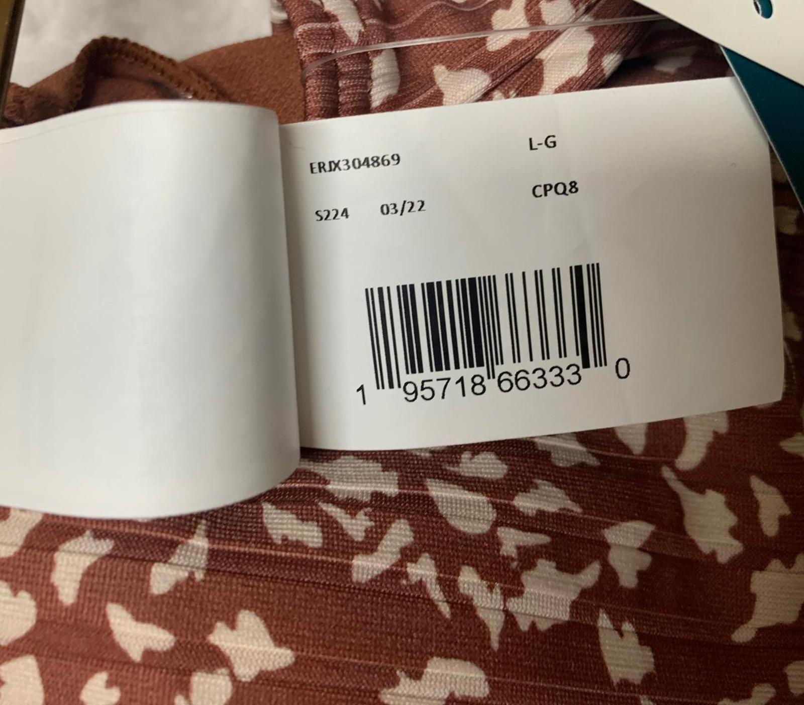 Top de bikini Roxy Love the Surf Knot para mujer, talla L, estampado marrón