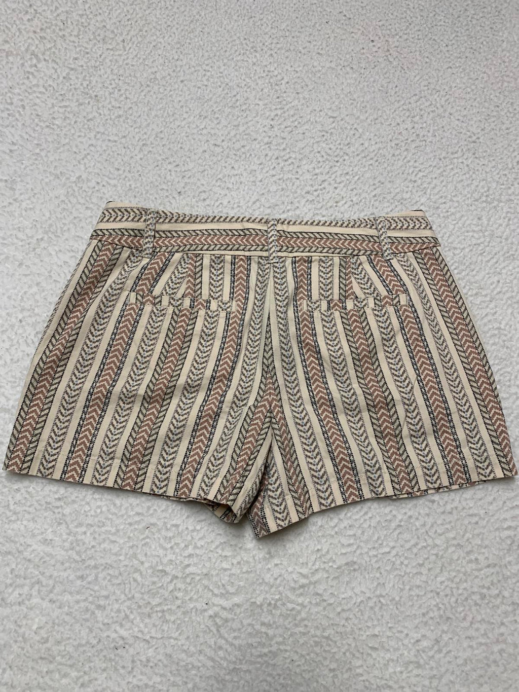 Pantalones cortos LOFT de rayas verticales beige neutro para mujer, talla 2, talla 30,5, India