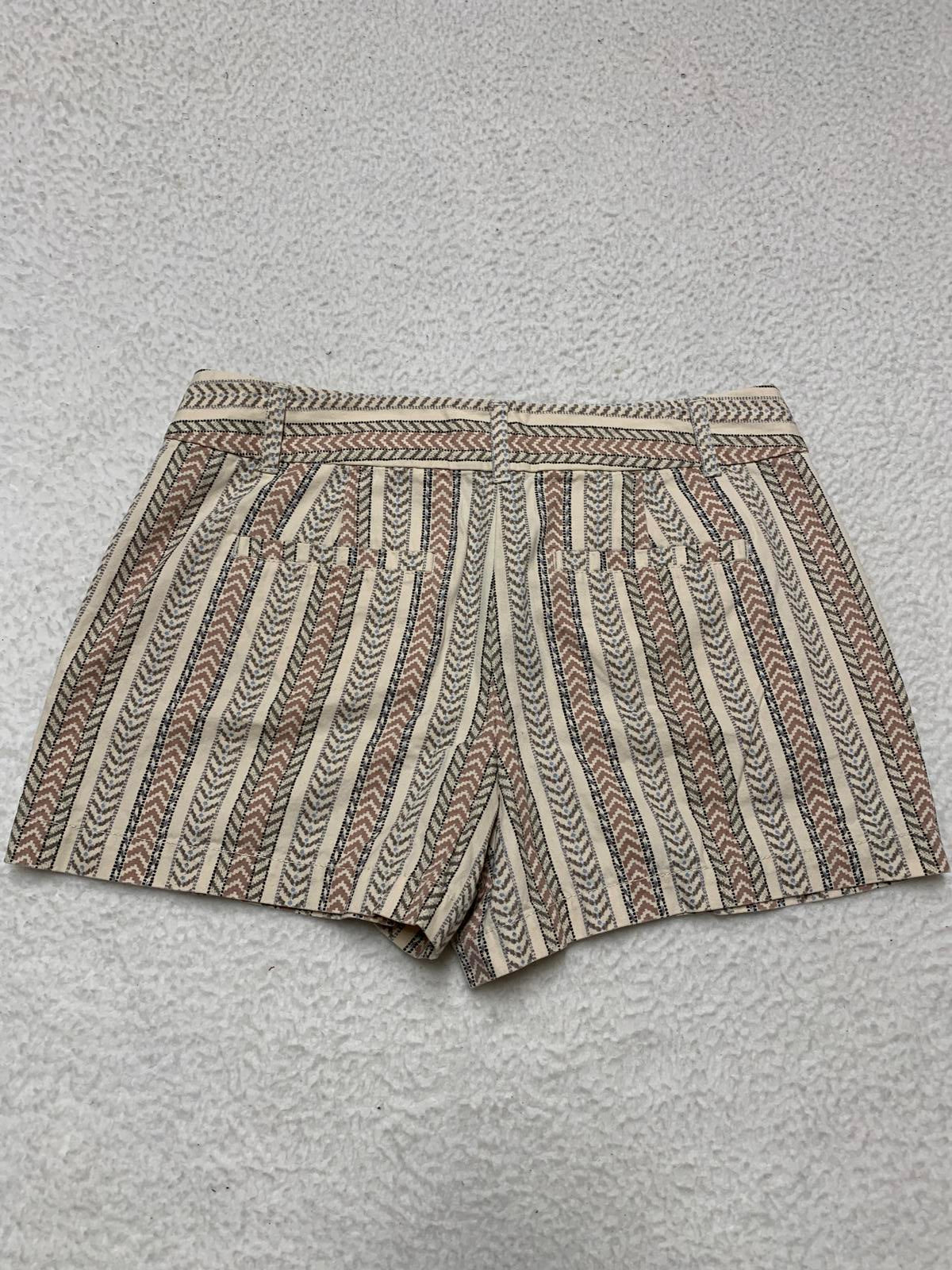 Pantalones cortos LOFT de rayas verticales beige neutro para mujer, talla 2, talla 30,5, India