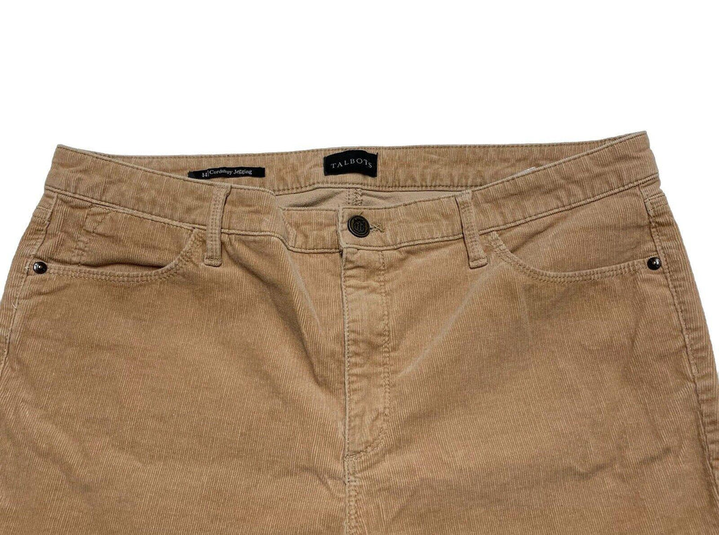 Pantalones Jegging Talbots de pana color canela para mujer, talla 14, con curvas