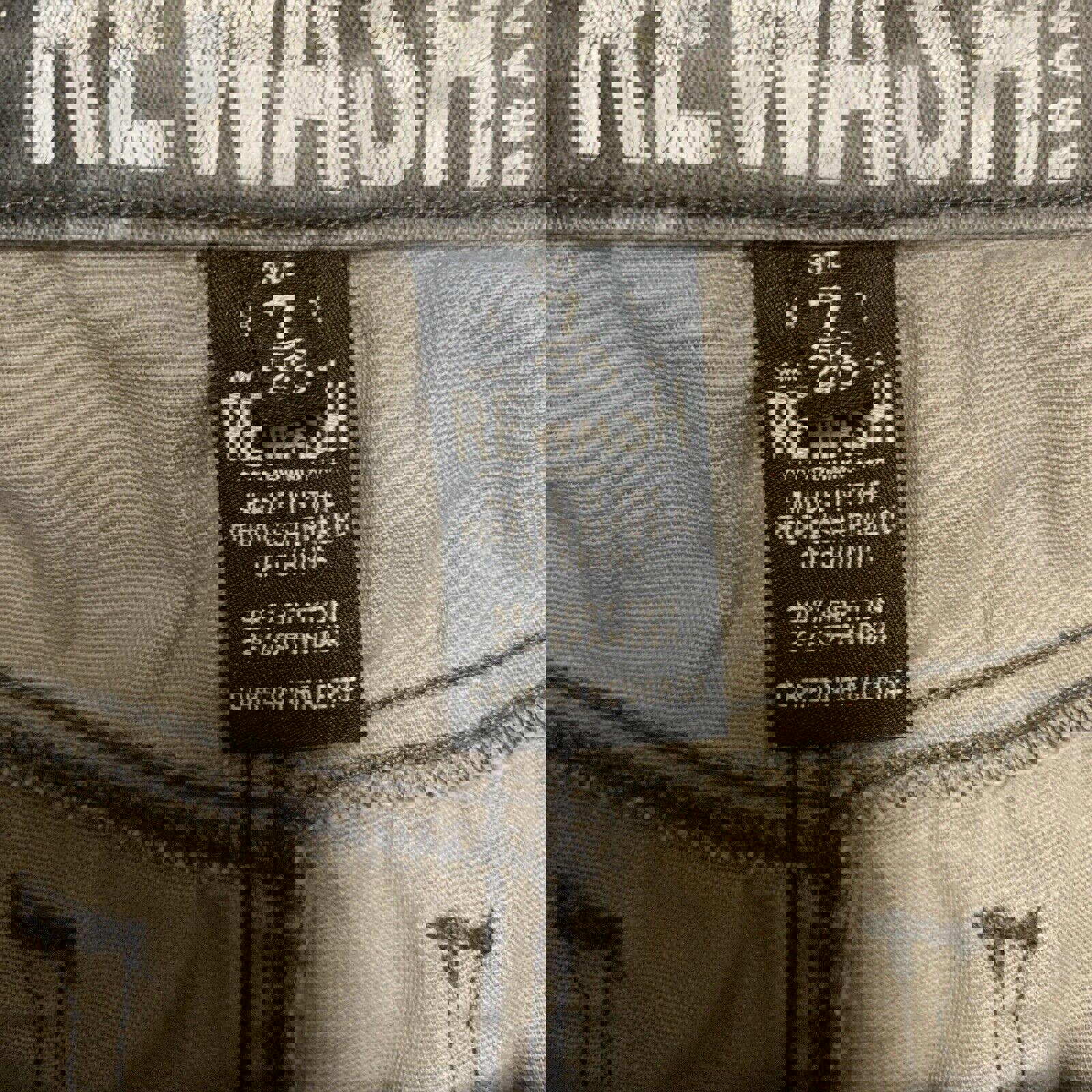 Pantalones rectos con estampado de camuflaje verde oliva para niños de la marca Rewash, talla 7/28