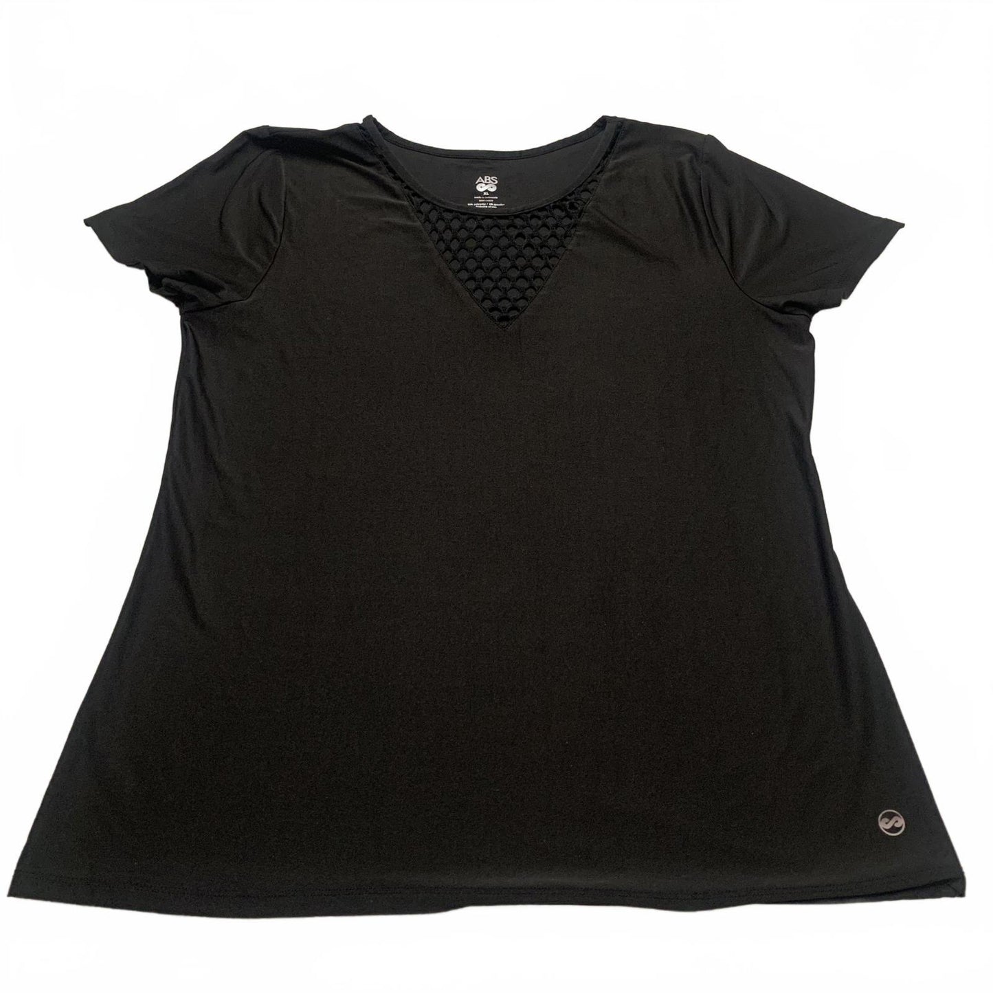 ABS Women's X-Large Black Short Sleeve Top