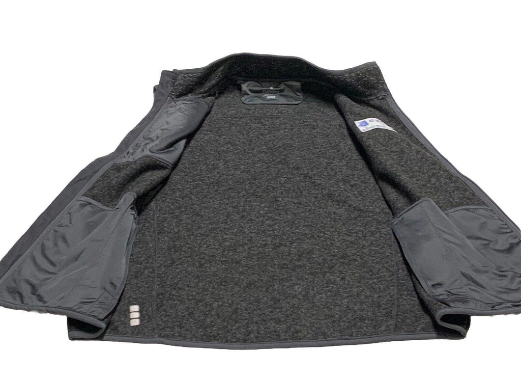 Chaqueta de forro polar Elevate de United Airlines, color negro carbón jaspeado, talla XL