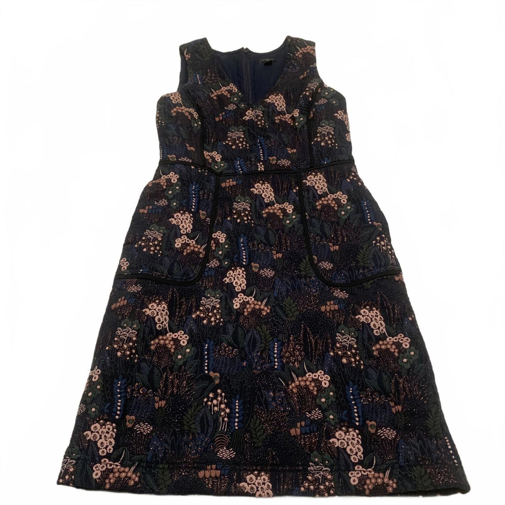 Vestido mini sin mangas con estampado floral negro de Ann Taylor Petite para mujer, talla 0P