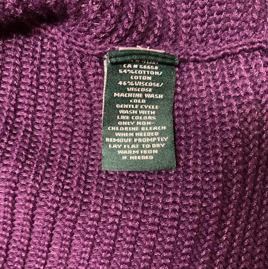 Suéter de punto morado Ralph Lauren para mujer, talla 1X