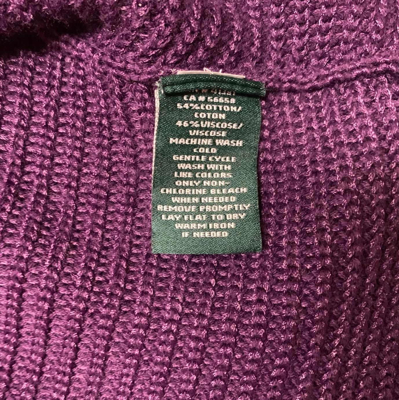 Suéter de punto morado Ralph Lauren para mujer, talla 1X