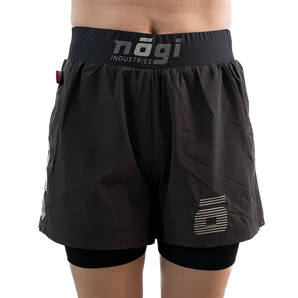 Shorts de lucha Ghost para mujer con forro premium y entrepierna de 5" - Gris Nueva Jersey 