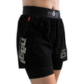 Pantalones cortos de lucha Ghost para mujer, con forro premium y entrepierna de 12,7 cm - Negro obsidiana 