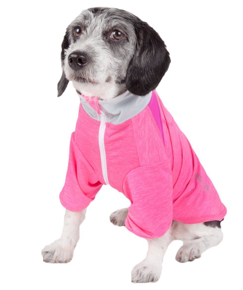 Camiseta de manga larga para perro Pet Life® Active 'Chewitt Wagassy', elástica en 4 direcciones, para yoga y fitness