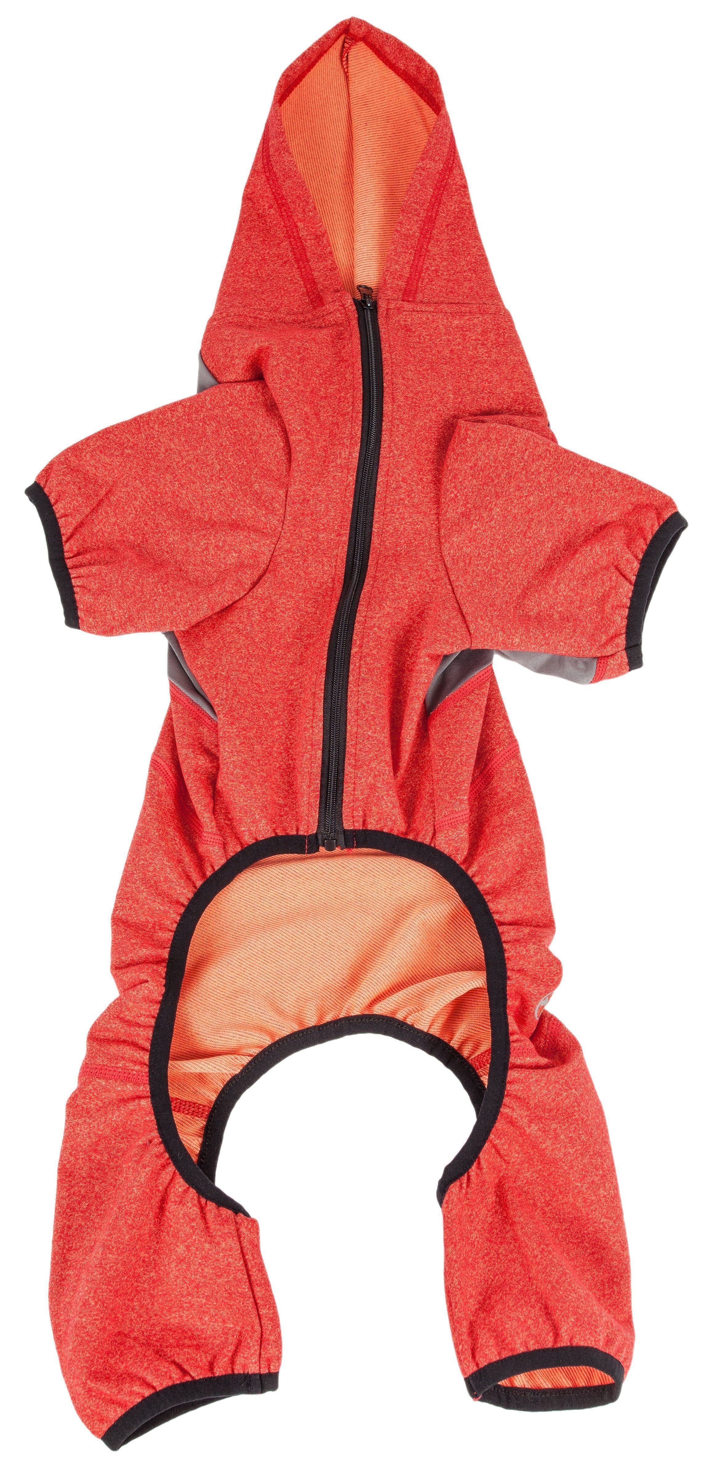 Pet Life ®  Active 'Fur-Breeze' Medium-weight 4-Way-Stretch Full Body Hooded Dog Yoga sweater