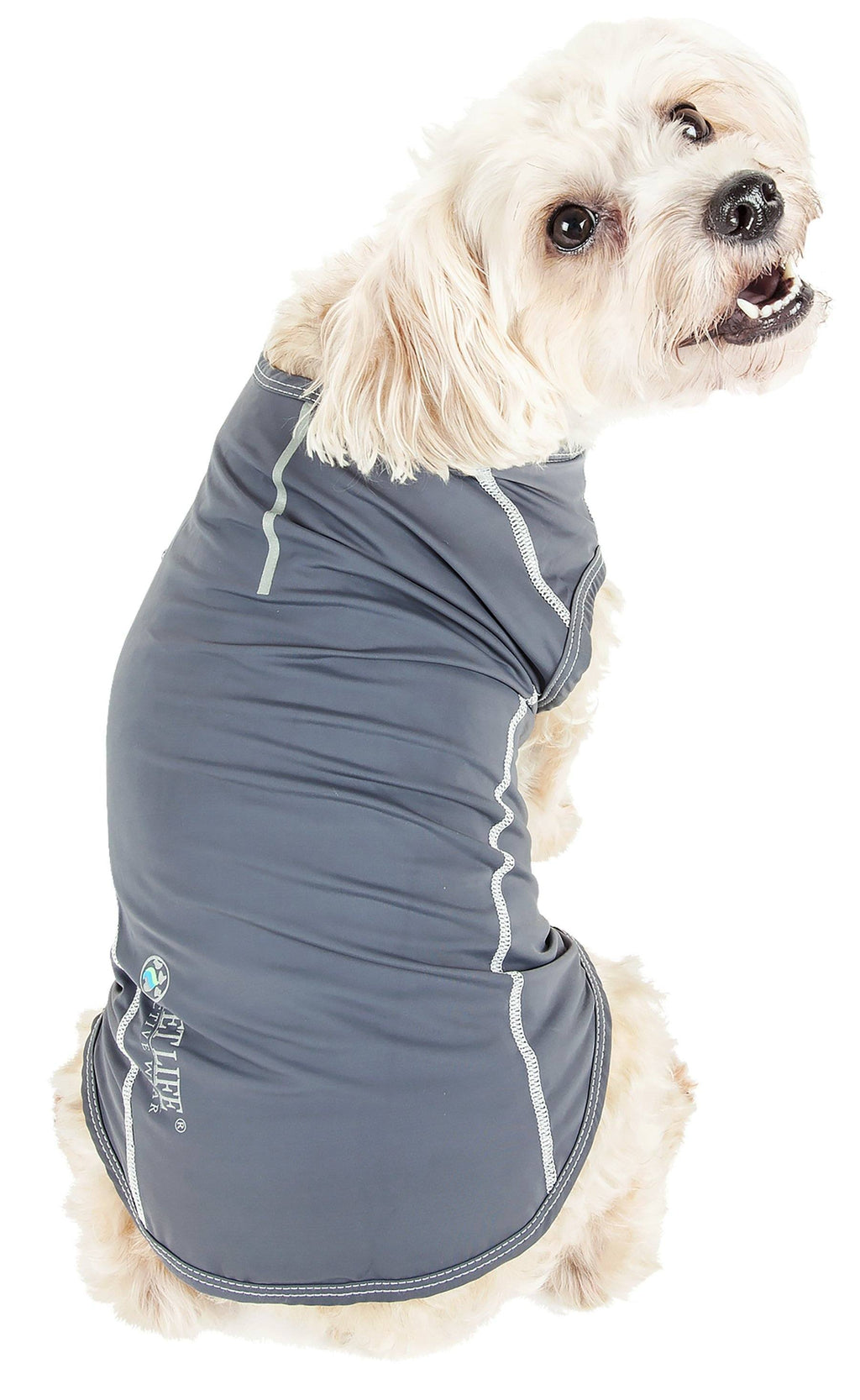 Pet Life ®  Active 'Racerbark' 4-Way-Stretch Yoga Fitness Dog T-Shirt Tank Top