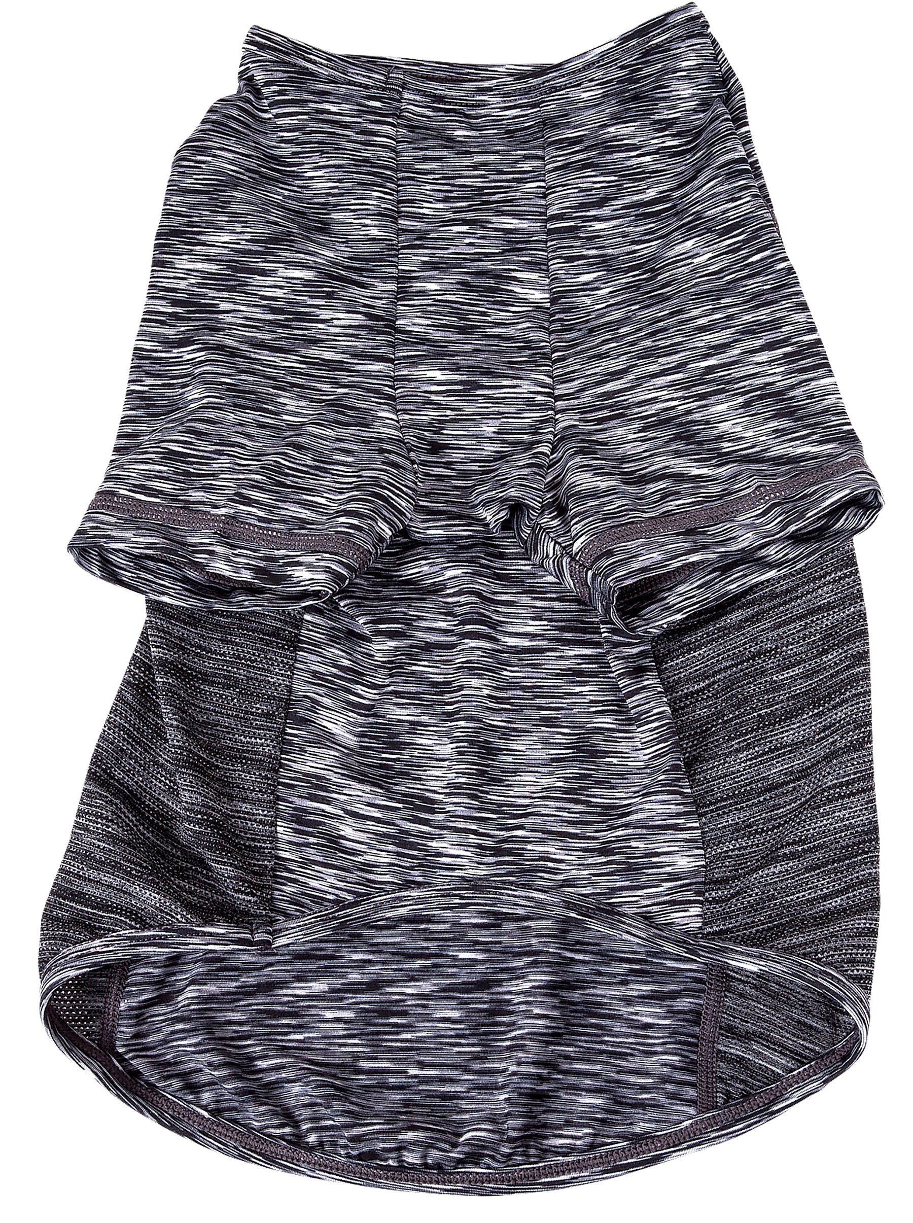 Pet Life ® Active 'Warf Speed' Heathered Ultra-Stretch Yoga Fitness Dog T-Shirt