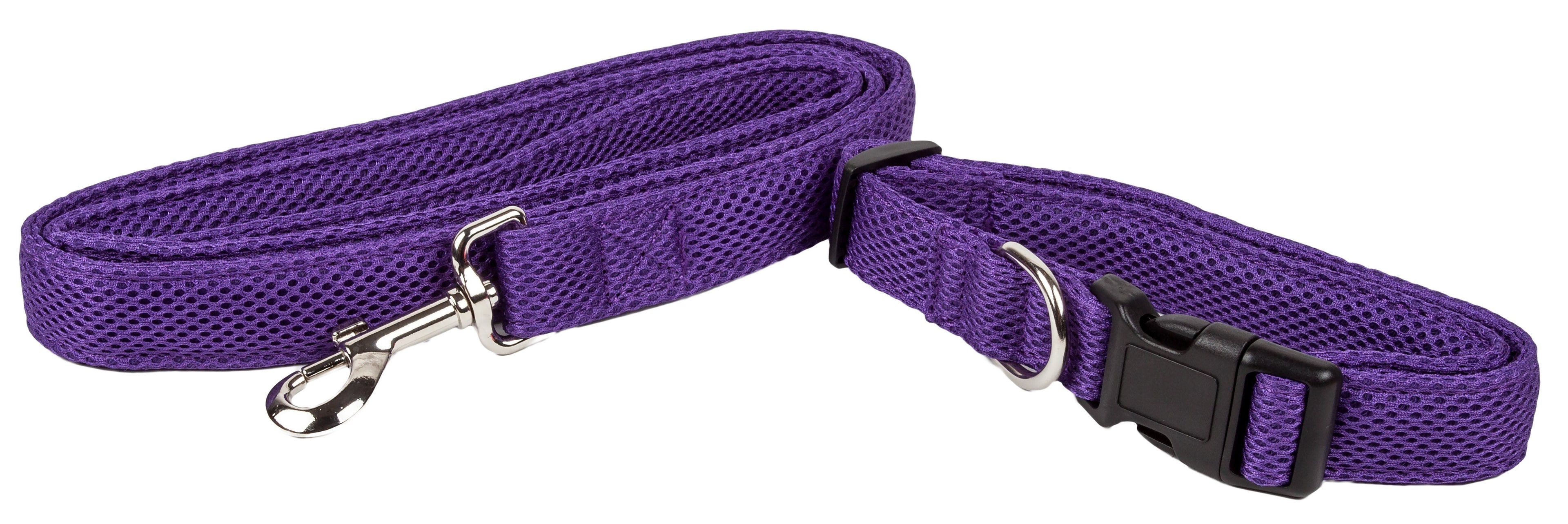 Correa y collar para perros 2 en 1 de malla transpirable y ajustable de doble cara 'Aero Mesh' de Pet Life ®