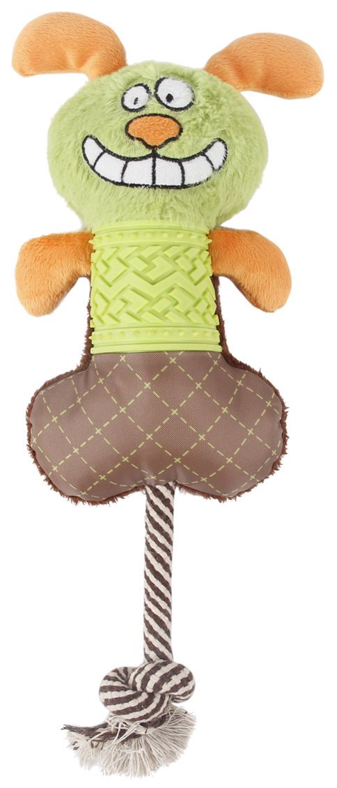 Cuerda de nailon y cuerda de goma chirriante y juguete de peluche para perros Pet Life ® 'All-in-Fun'