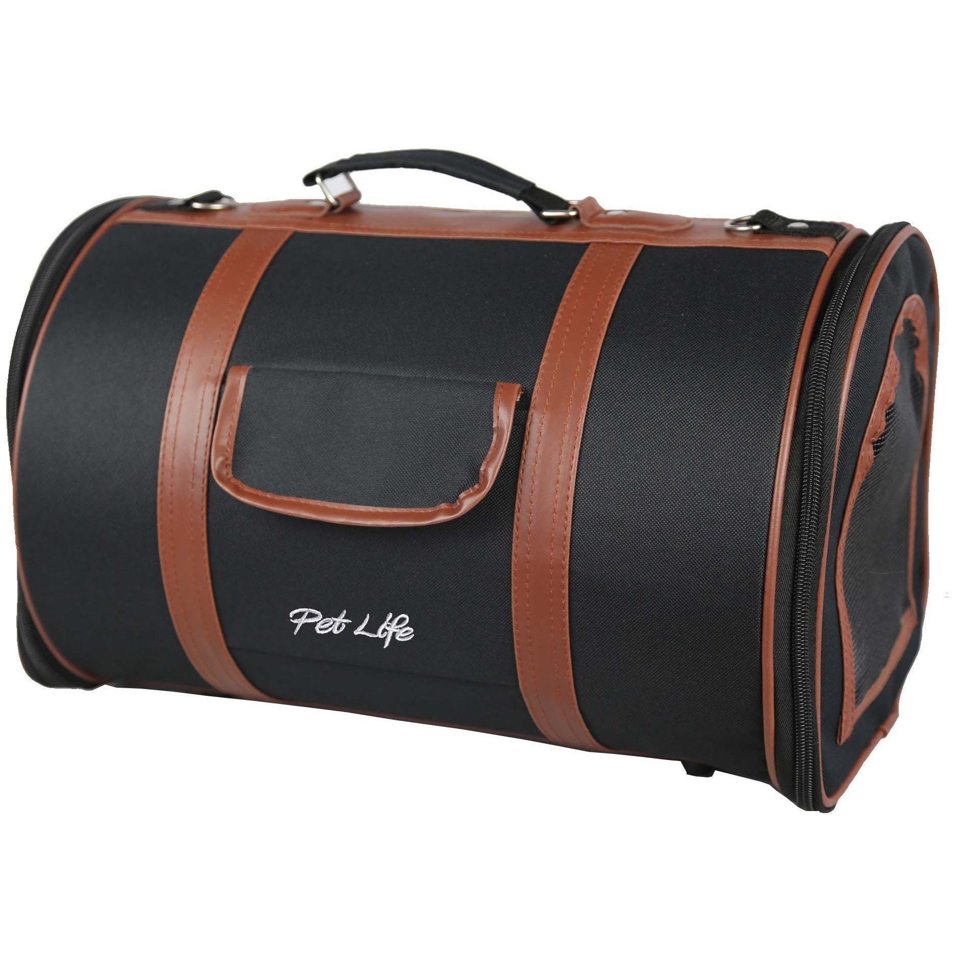 Pet Life ® 'Bark Avenue' Cylindrical Airline Approved Fashion Designer Posh Pet Dog Carrier