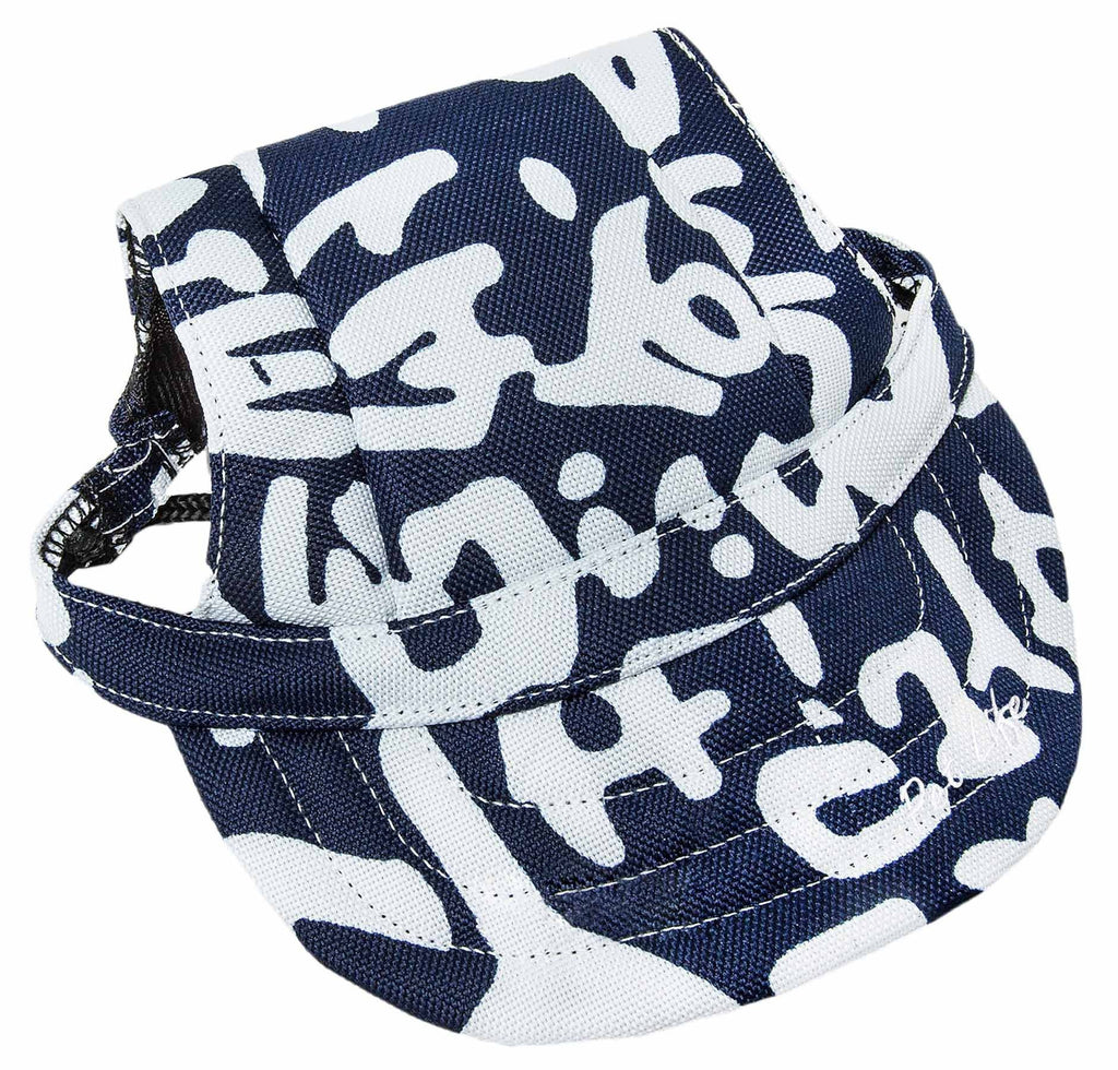 Pet Life ®  'Bone Cappa' Graffiti Sculptured Uv Protectant Adjustable Fashion Dog Hat Cap