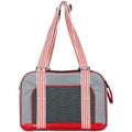 Transportín de viaje para mascotas Pet Life ® 'Candy Cane' con diseño de moda a rayas