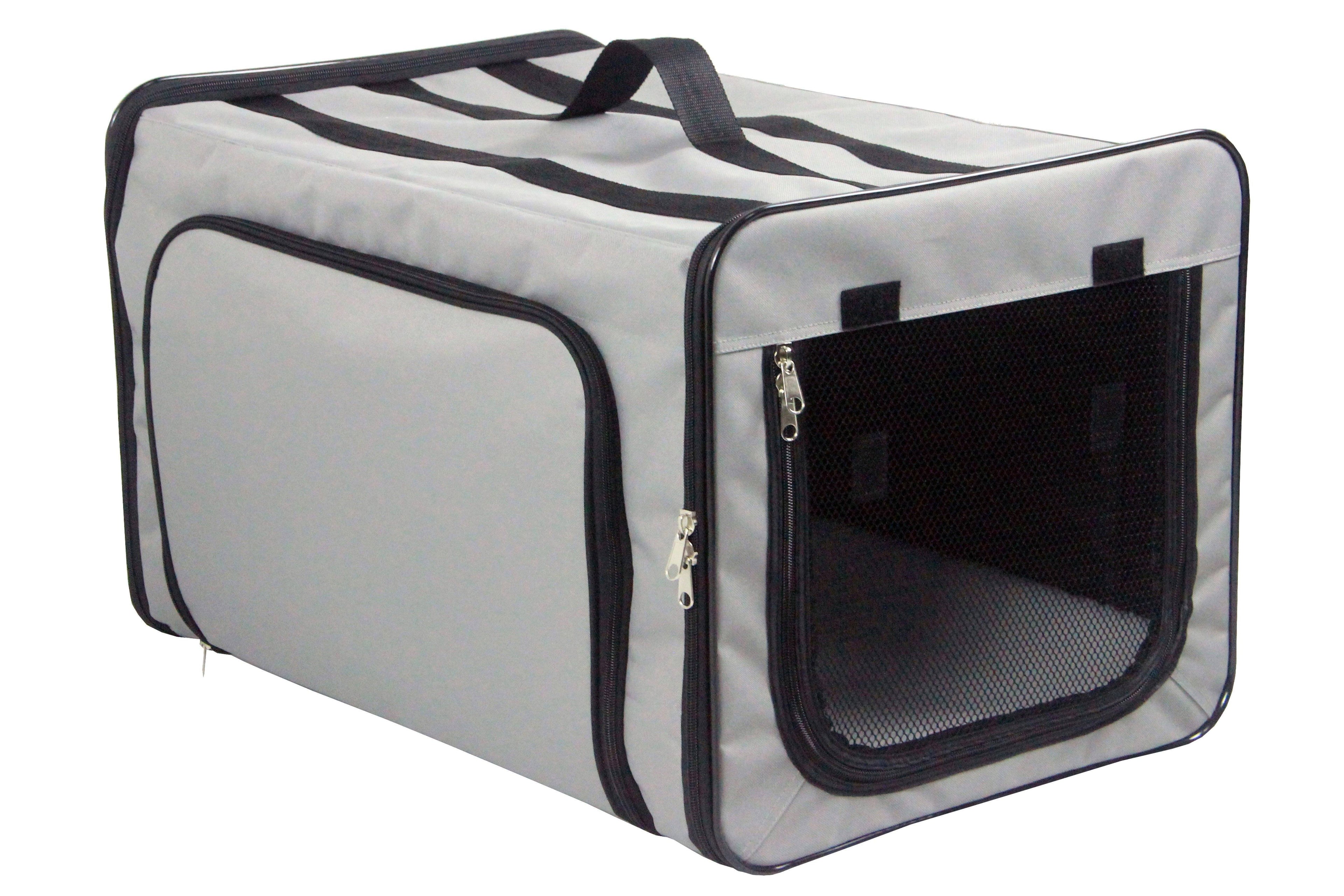 Pet Life ® 'Capacious' Dual-Sided Expandable Spacious Wire Folding Collapsible Lightweight Pet Dog Crate Carrier House