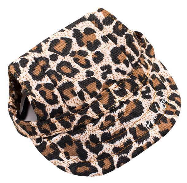 Gorra ajustable para perro Pet Life ® 'Cheetah Bonita' con estampado de guepardo y protección UV