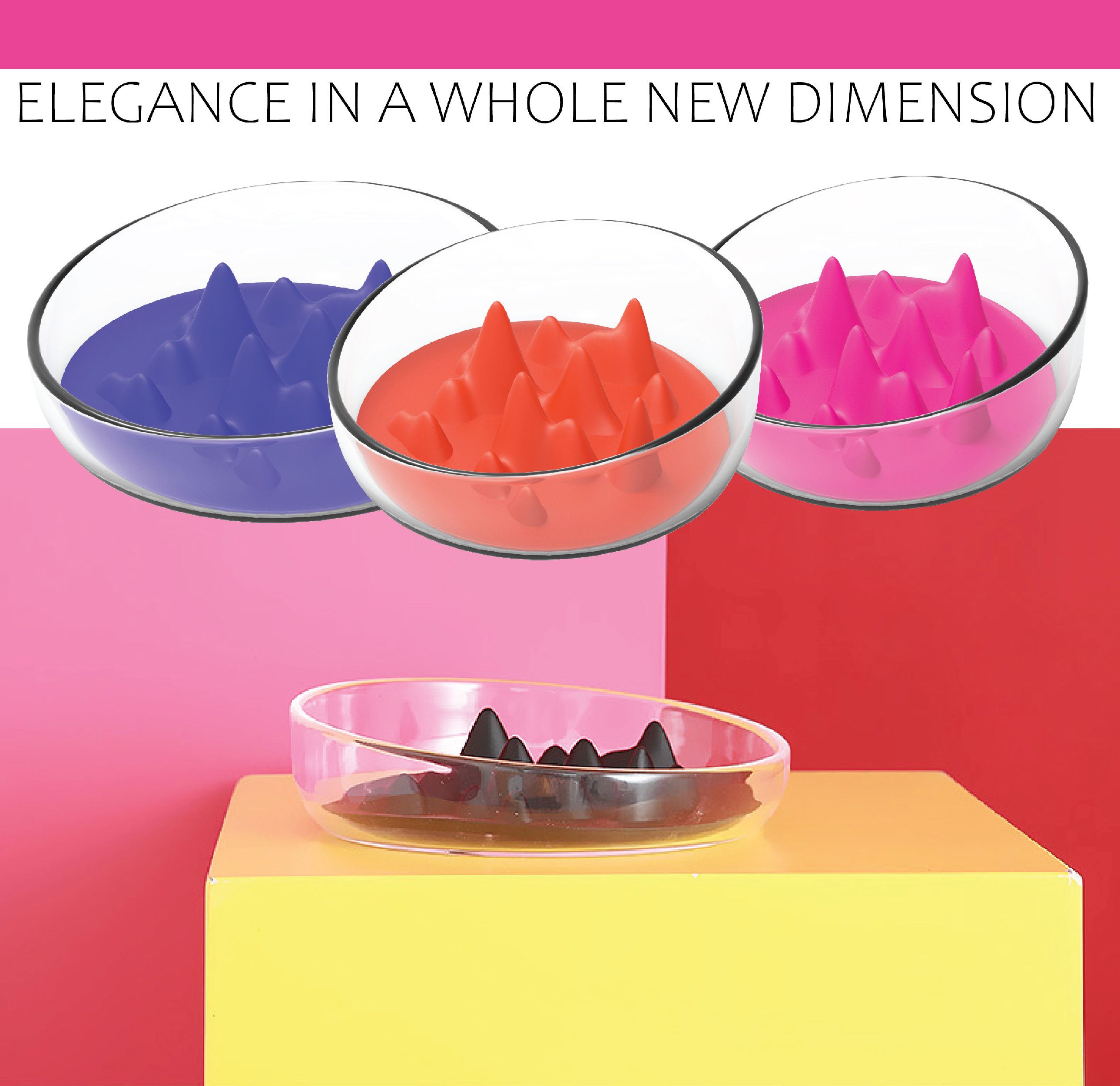 Comedero moderno de alimentación lenta para mascotas Pet Life ® 'Cirlicue' con forma de montaña