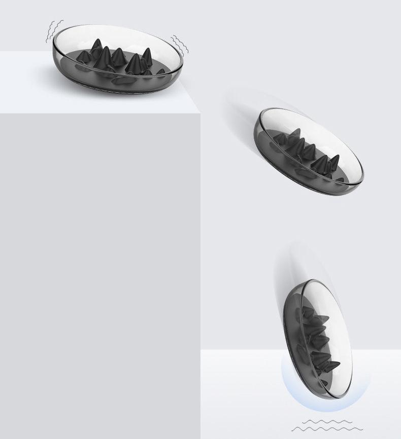 Comedero moderno de alimentación lenta para mascotas Pet Life ® 'Cirlicue' con forma de montaña