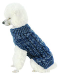 Suéter clásico para perro Pet Life ® de punto trenzado grueso acanalado 'True Blue'