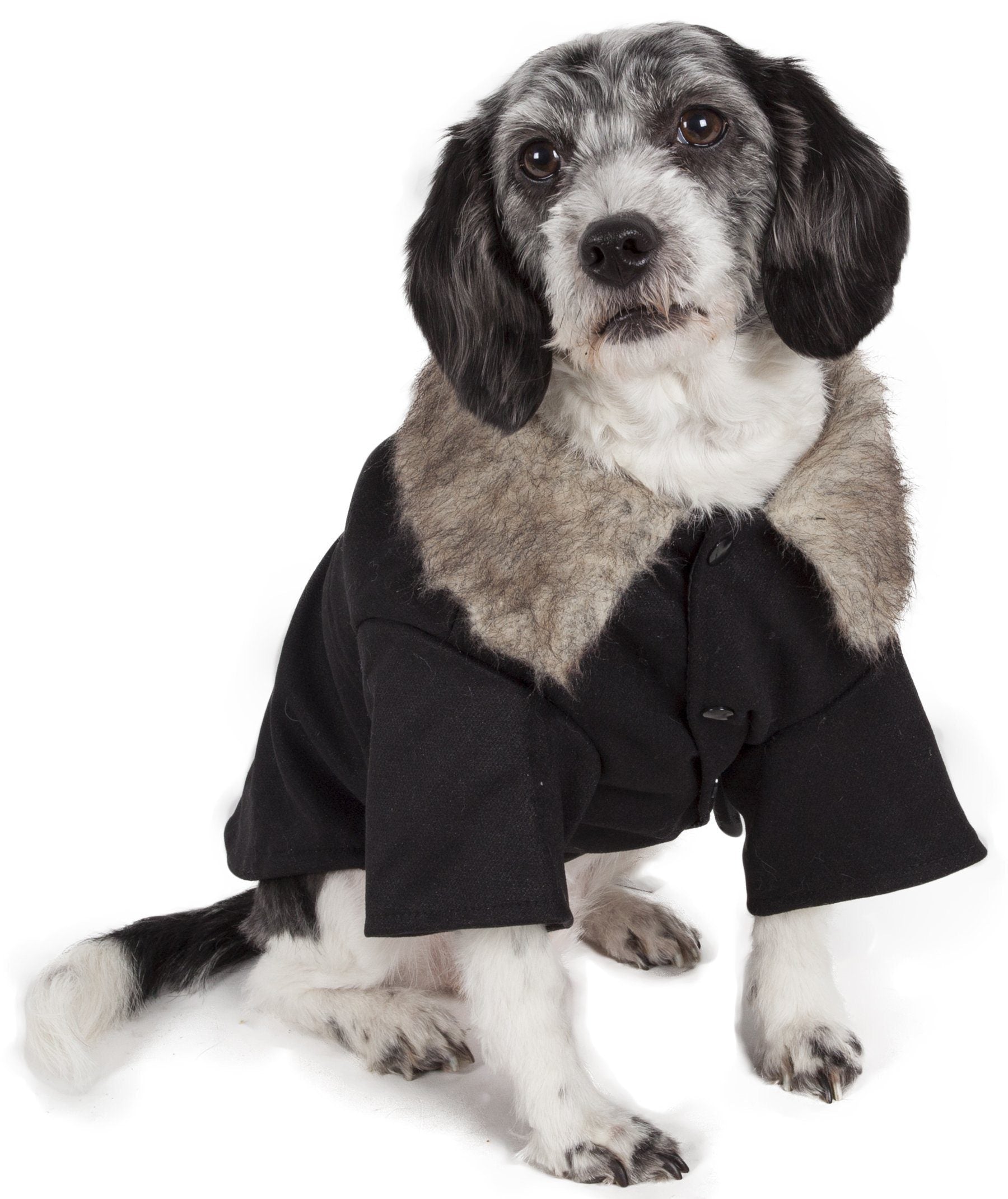 Pet Life ® 'Coast-Guard' Buttoned Fashion Faux-Fur Collared Wool Dog Coat