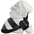 Parka ultra suave con aislamiento 3M y rayas para perros Pet Life® Fashion con capucha extraíble
