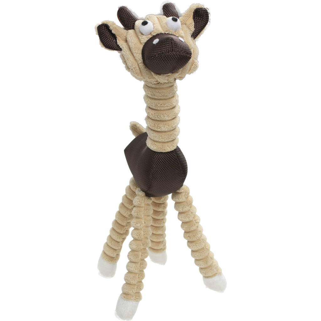 Pet Life ® 'Giraffe Cow' All Natural Recyclable Jute Rope and Squeak Chew Pet Dog Toy
