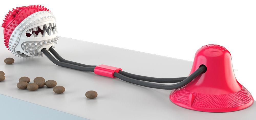 Juguete para perros con ventosa y forma de bola dispensadora de golosinas 'Grip N' Play' de Pet Life ®