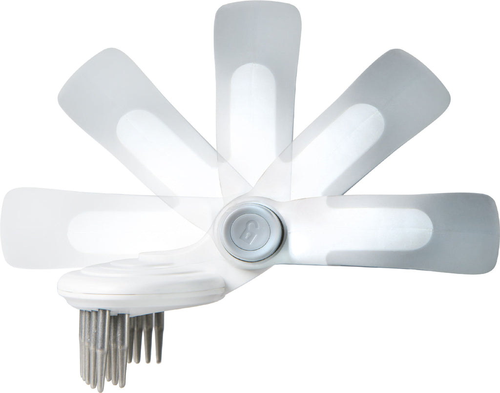 Rastrillo giratorio de viaje de dos hileras para el cuidado del subpelo de mascotas 'Gyrater' de Pet Life ®