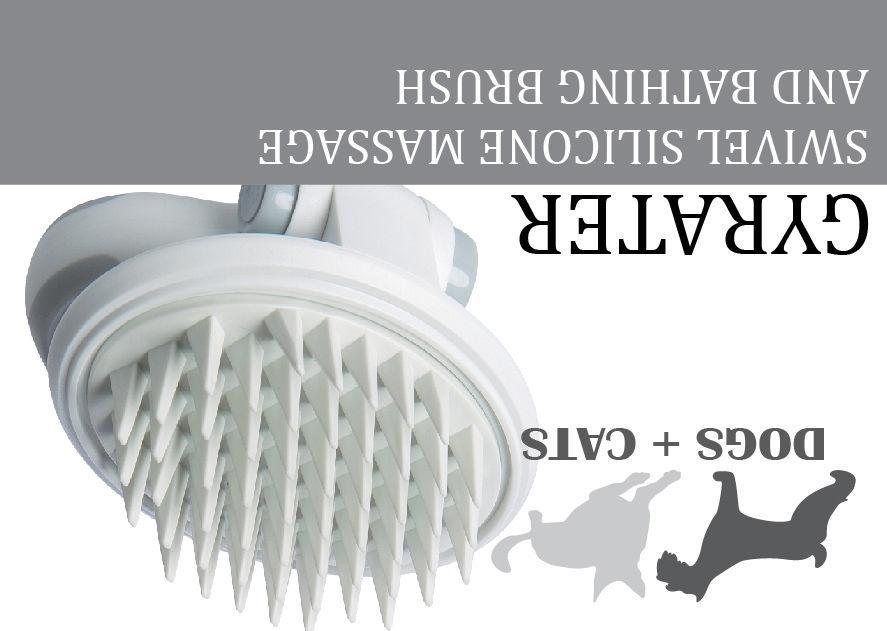 Cepillo de masaje de silicona giratorio para mascotas Pet Life ® 'Gyrater' para viajes