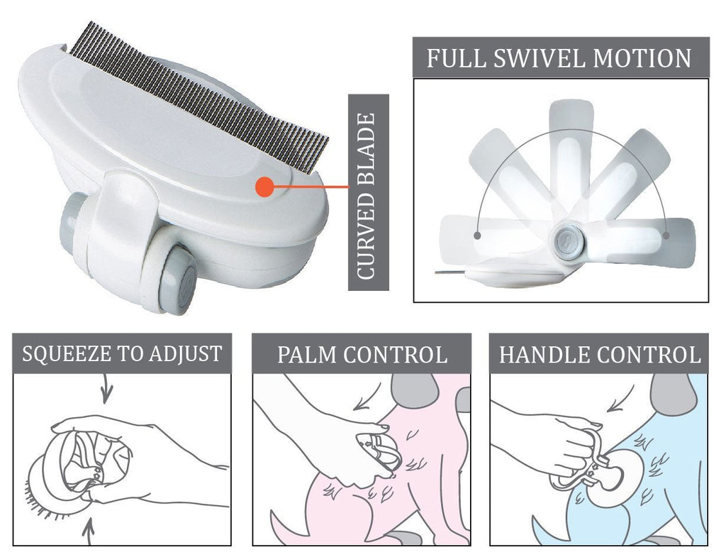 Peine de viaje curvo y giratorio para el cuidado de mascotas Pet Life ® 'Gyrater'