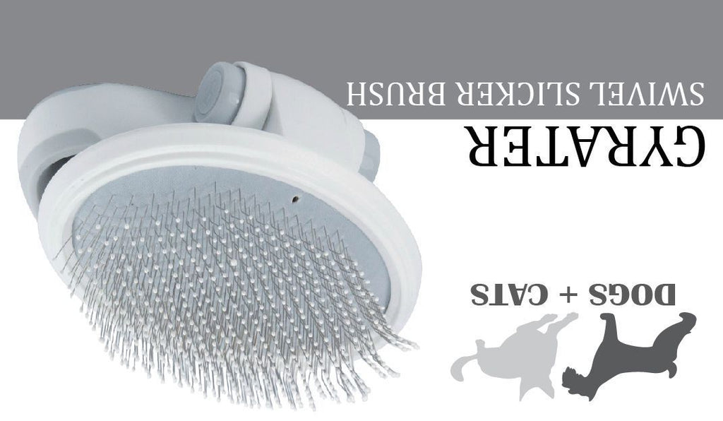 Pet Life ® 'Gyrater' Travel Swivel Pet Grooming Slicker Brush