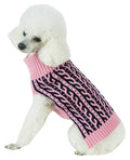 Suéter para perro de diseño moderno con tejido de cable grueso de dos colores 'Harmonious' de Pet Life ®