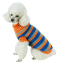 Suéter tipo polo para perro de diseño a rayas de punto trenzado grueso Pet Life ®