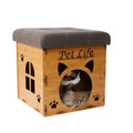 Casa para gatos plegable Pet Life ® 'Kitty Kallapse', cama tipo árbol, otomana, banco, mueble