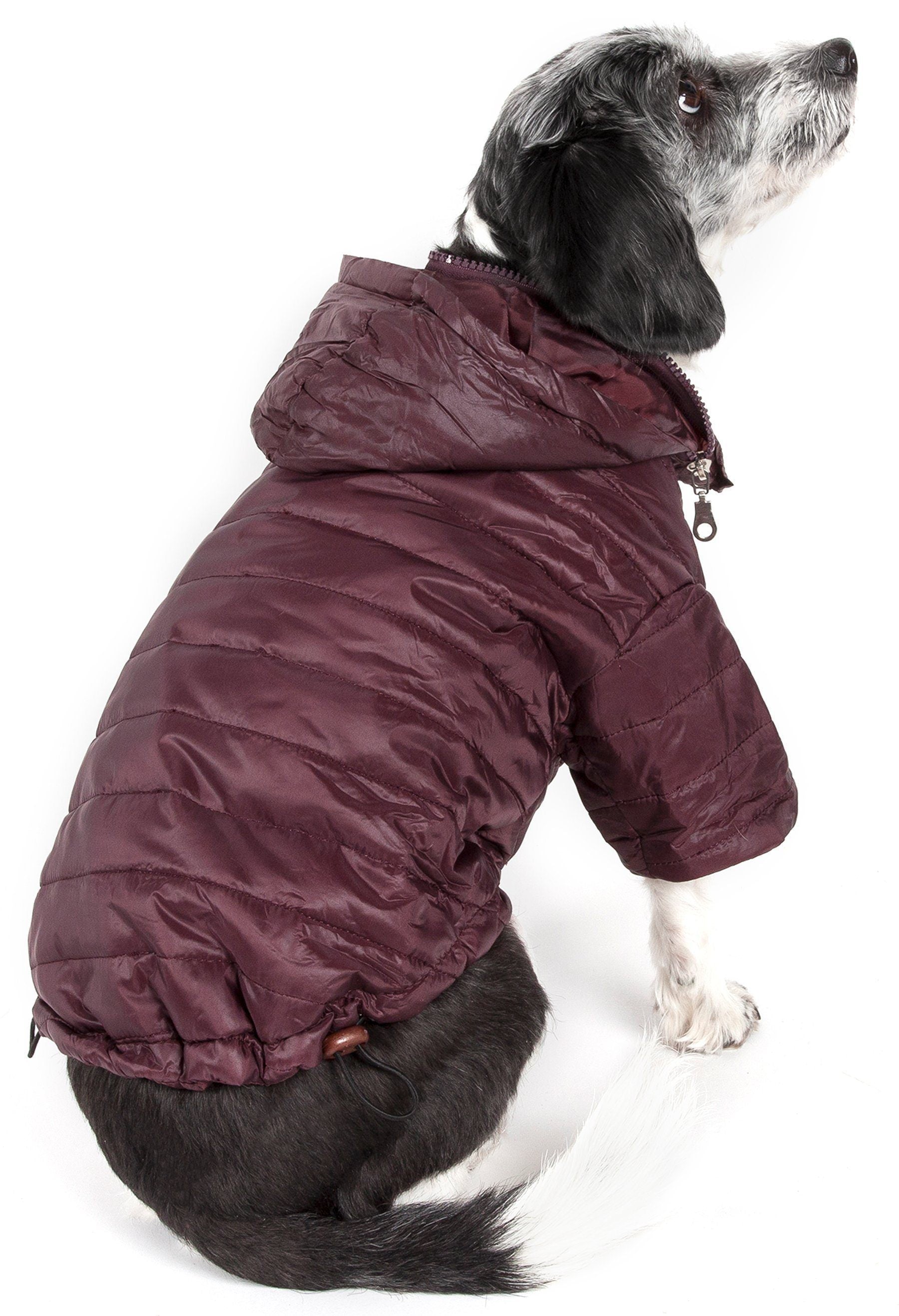 Pet Life ® Lightweight Adjustable and Collapsible 'Sporty Avalanche' Dog Coat w/ Pop-out Zippered Hood
