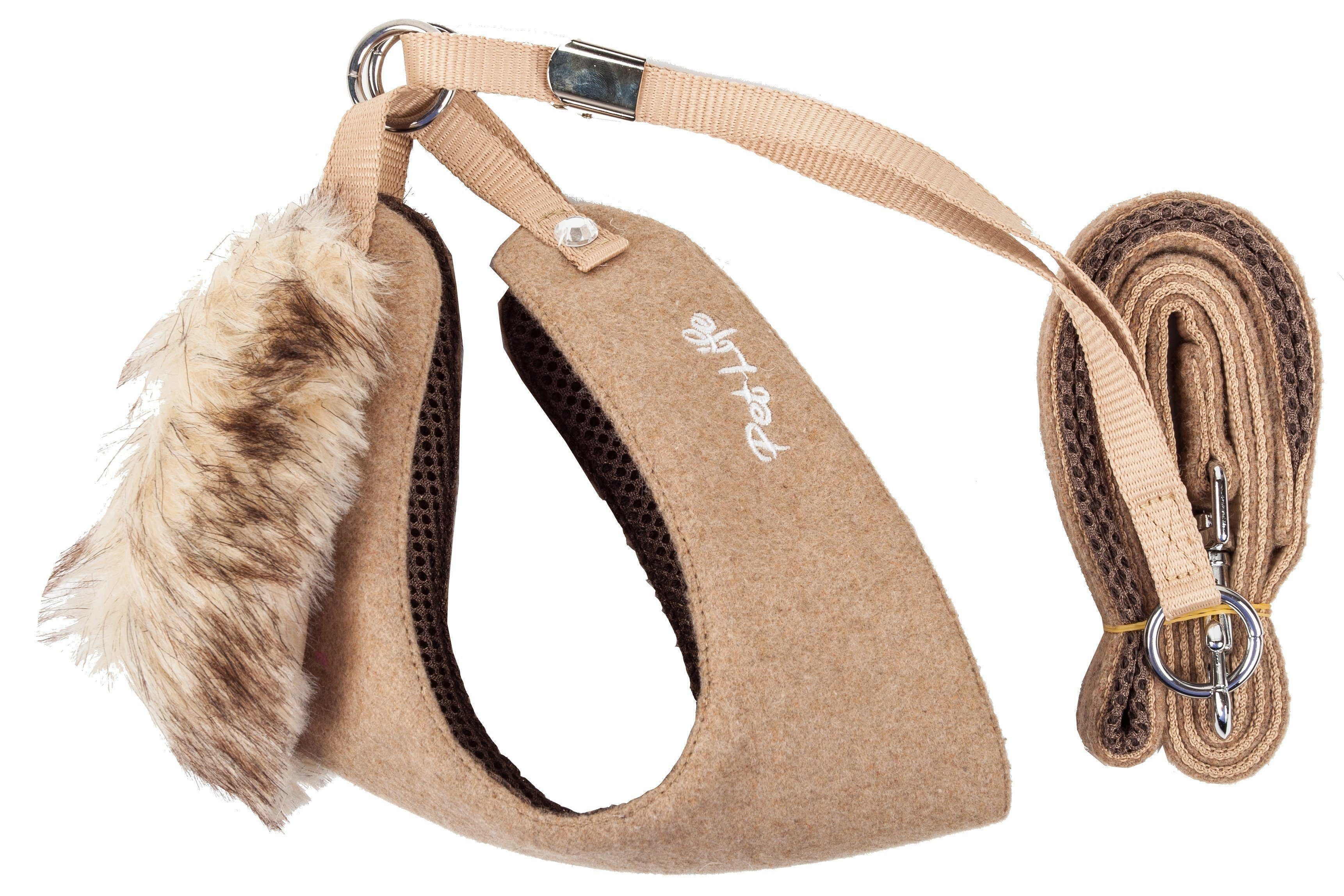 Pet Life ® Luxe 'Furracious' 2-In-1 Adjustable Dog Harness and Leash with Detachable Fur Collar