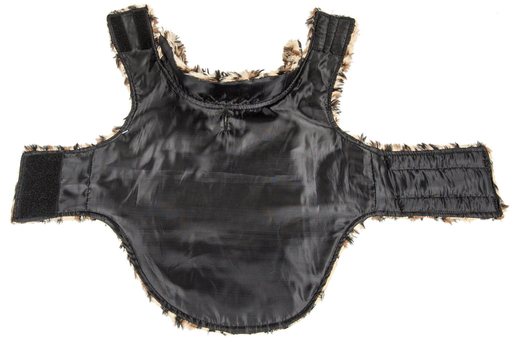 Pet Life ®  Luxe 'Lab-Pard' Dazzling Leopard Patterned Mink Fur Dog Coat