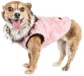 Abrigo de piel de visón para perros Pet Life ® Luxe 'Pinkachew' con encanto y estilo