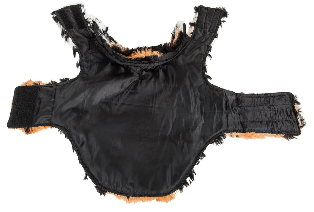 Chaqueta de piel de visón para perro de moda con estampado de tigre "Tigerbone" de Pet Life ® Luxe