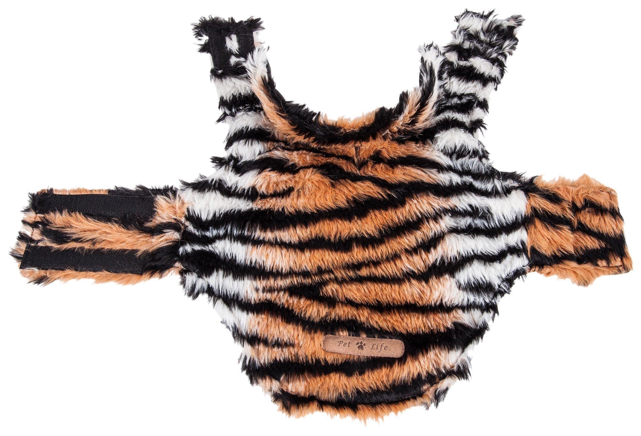 Chaqueta de piel de visón para perro de moda con estampado de tigre "Tigerbone" de Pet Life ® Luxe