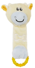 Juguete de dentición de goma para gatos y perros recién nacidos con sonido chirriante y arrugado Moo-Born' de Pet Life ®