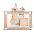 Puerta de seguridad plegable para mascotas, gatos y perros con malla de nailon antiperforación "Porta Gate" de Pet Life®, con entrada con cremallera