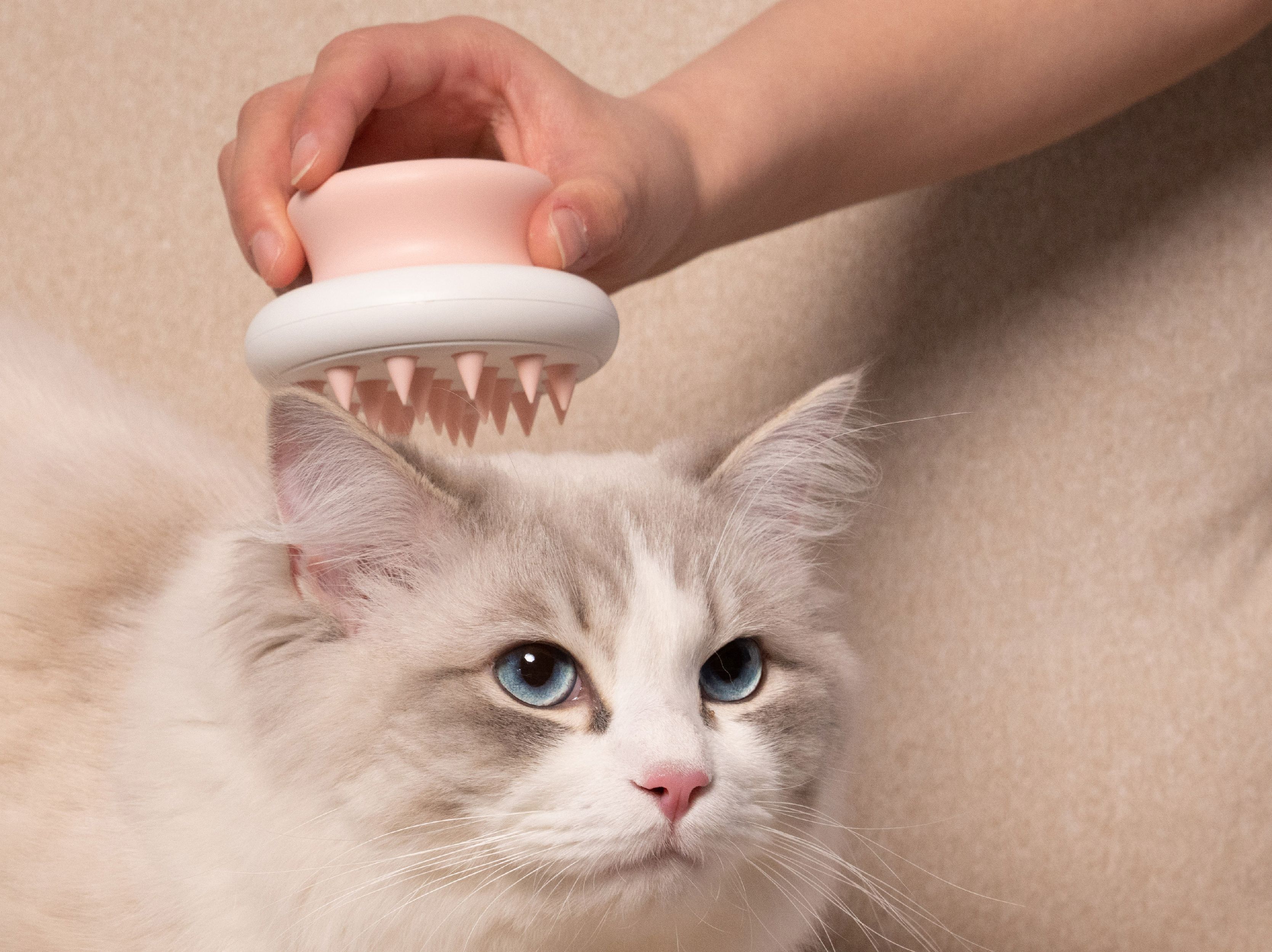 Peine de baño, cepillado y masaje de mano suave y flexible para mascotas Pet Life ® 'Scwubba'