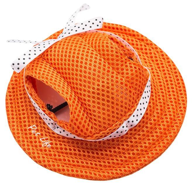 Pet Life ®  'Sea Spot Sun' UV Protectant Adjustable Fashion Mesh Brimmed Dog Hat Cap