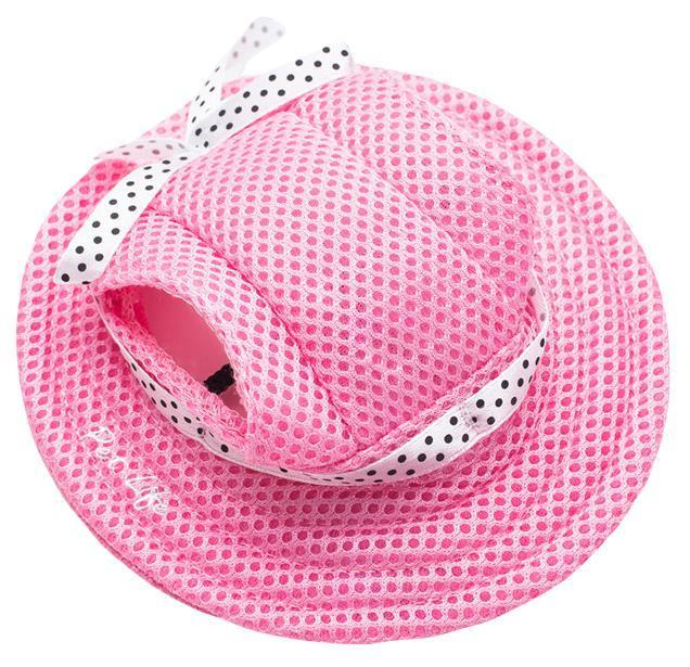 Pet Life ®  'Sea Spot Sun' UV Protectant Adjustable Fashion Mesh Brimmed Dog Hat Cap