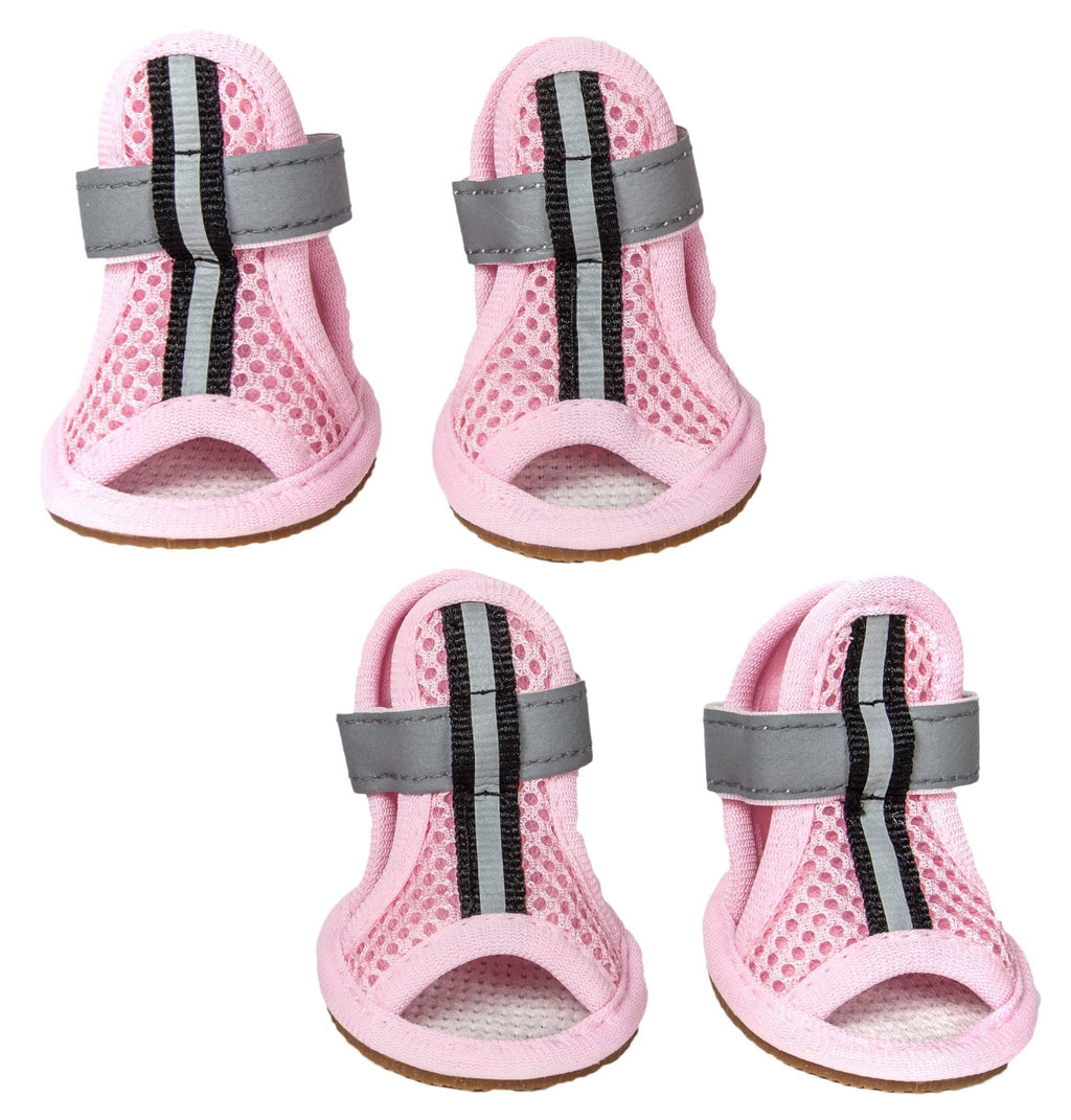 Pet Life ® 'Sporty-Supportive' Water-Resistant Mesh Dog Sandals Shoes- Set Of 4