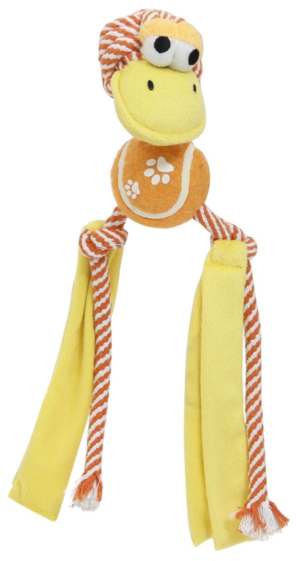 Juguete de cuerda con chirrido y diseño arrugado de tenis para perros Pet Life ® 'Tennis Pawl'